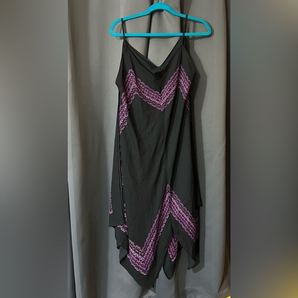 INC petite xl Black Paisley Ikat Print Dress NWT